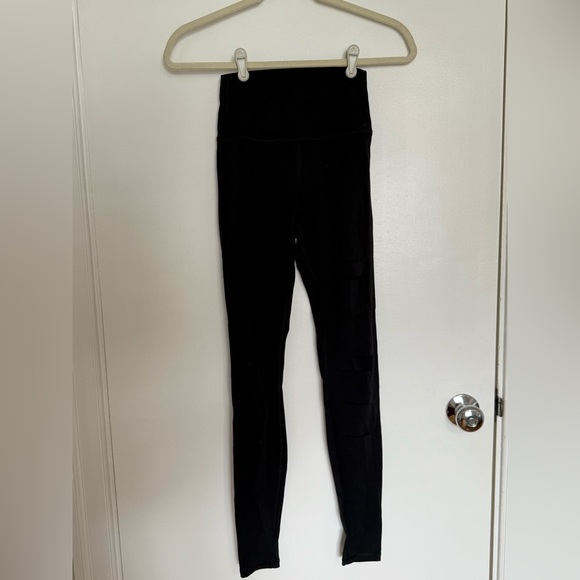 Black High-Waisted Ripped Leggings - Picture 1 of 4